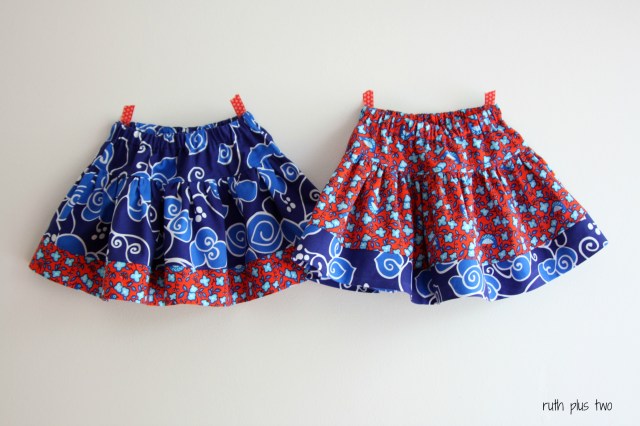 contrasting twirly skirts